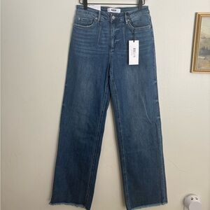 MICA High Rise Pleated Wide Leg Stretch Comfort Blue Women's Jeans size 27 NWT